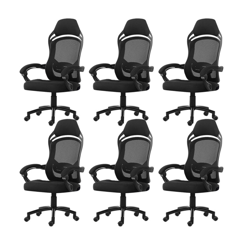 18" Wide Contemporary Office Chair Tilt Mechanism Swivel Chair 6 Piece Set Without Footrest Black Clearhalo 'furn' 'furn_office_chair' 'Furniture' 'Office Chairs' 'Office Furniture' 'office_chair' 5881856