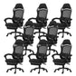 18" Wide Contemporary Office Chair Tilt Mechanism Swivel Chair 8 Piece Set With Footrest Black Clearhalo 'furn' 'furn_office_chair' 'Furniture' 'Office Chairs' 'Office Furniture' 'office_chair' 5881862
