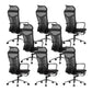 Modern Fixed Arms Office Chair Ergonomic Breathable AirGrid Chair Black 8 Piece Set Clearhalo 'furn' 'furn_office_chair' 'Furniture' 'Office Chairs' 'Office Furniture' 'office_chair' 5881895