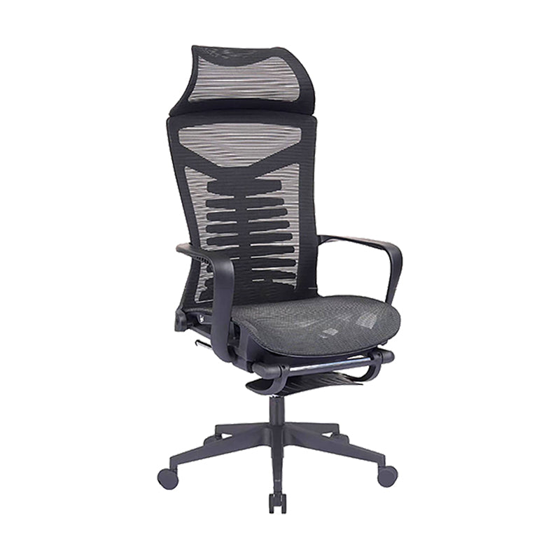 Modern Fixed Arms Office Chair Ergonomic Breathable AirGrid Chair Gray Black 1 Piece Clearhalo 'furn' 'furn_office_chair' 'Furniture' 'Office Chairs' 'Office Furniture' 'office_chair' 5881896