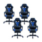 28"W Contemporary Swivel Chair Tilt Mechanism Upholstered Arm Chair Black-Blue 4 Piece Set Clearhalo 'furn' 'furn_office_chair' 'Furniture' 'Office Chairs' 'Office Furniture' 'office_chair' 5881917