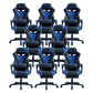 28"W Contemporary Swivel Chair Tilt Mechanism Upholstered Arm Chair Black-Blue 8 Piece Set Clearhalo 'furn' 'furn_office_chair' 'Furniture' 'Office Chairs' 'Office Furniture' 'office_chair' 5881921