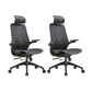 Adjustable High Back Office Chair Lumbar Support Contemporary Chair Black 2 Piece Set Clearhalo 'furn' 'furn_office_chair' 'Furniture' 'Office Chairs' 'Office Furniture' 'office_chair' 5881967
