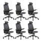 Adjustable High Back Office Chair Lumbar Support Contemporary Chair Black 6 Piece Set Clearhalo 'furn' 'furn_office_chair' 'Furniture' 'Office Chairs' 'Office Furniture' 'office_chair' 5881970