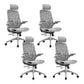 Adjustable High Back Office Chair Lumbar Support Contemporary Chair Grey 4 Piece Set Clearhalo 'furn' 'furn_office_chair' 'Furniture' 'Office Chairs' 'Office Furniture' 'office_chair' 5881978