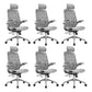 Adjustable High Back Office Chair Lumbar Support Contemporary Chair Grey 6 Piece Set Clearhalo 'furn' 'furn_office_chair' 'Furniture' 'Office Chairs' 'Office Furniture' 'office_chair' 5881981