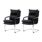 Contemporary Arm Chair Black Leather Fixed Arms Office Chair 2 Piece Set Clearhalo 'furn' 'furn_office_chair' 'Furniture' 'Office Chairs' 'Office Furniture' 'office_chair' 5881988