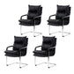 Contemporary Arm Chair Black Leather Fixed Arms Office Chair 4 Piece Set Clearhalo 'furn' 'furn_office_chair' 'Furniture' 'Office Chairs' 'Office Furniture' 'office_chair' 5881989