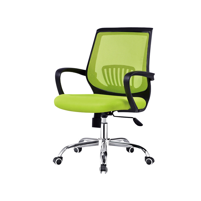 Contemporary Arm Chair Fixed Arms Lumbar Support Office Chair Black Green 1 Piece Star Base Clearhalo 'furn' 'furn_office_chair' 'Furniture' 'Office Chairs' 'Office Furniture' 'office_chair' 5882012