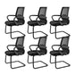 Contemporary Arm Chair Fixed Arms Lumbar Support Office Chair Black 6 Piece Set Arch Clearhalo 'furn' 'furn_office_chair' 'Furniture' 'Office Chairs' 'Office Furniture' 'office_chair' 5882034