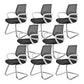Contemporary Arm Chair Fixed Arms Lumbar Support Office Chair White 8 Piece Set Arch Clearhalo 'furn' 'furn_office_chair' 'Furniture' 'Office Chairs' 'Office Furniture' 'office_chair' 5882040