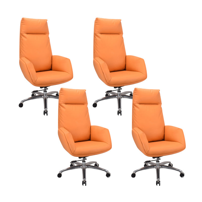 Modern & Contemporary Upholstered Chair Orange Task High Back Chair 4 Piece Set Clearhalo 'furn' 'furn_office_chair' 'Furniture' 'Office Chairs' 'Office Furniture' 'office_chair' 5882045