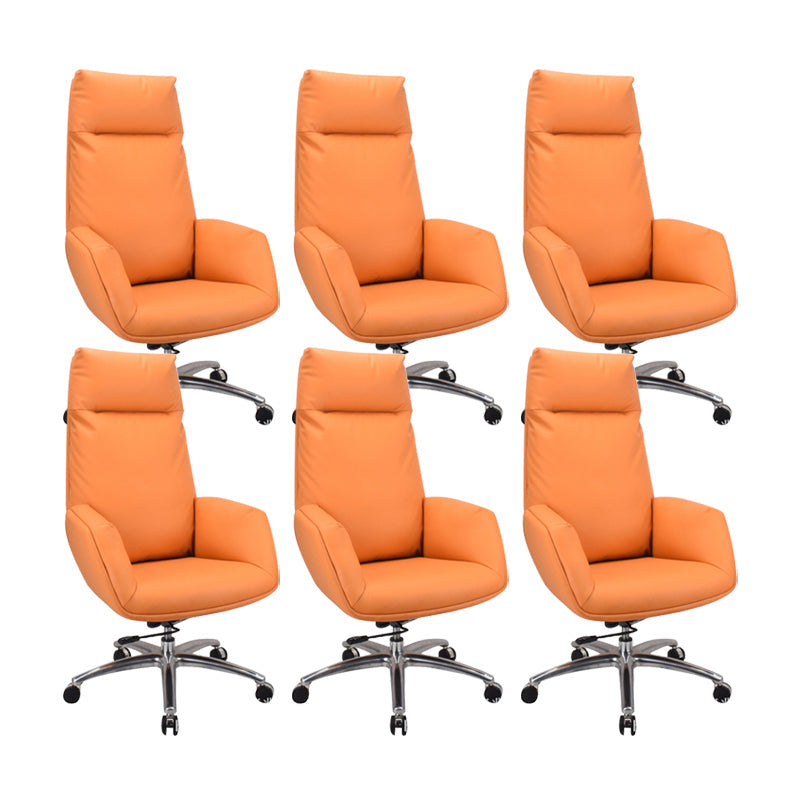 Modern & Contemporary Upholstered Chair Orange Task High Back Chair 6 Piece Set Clearhalo 'furn' 'furn_office_chair' 'Furniture' 'Office Chairs' 'Office Furniture' 'office_chair' 5882047