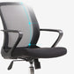 Silla moderna y contemporánea con respaldo medio Silla negra con ruedas para tareas
