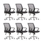 Silla moderna y contemporánea con respaldo medio Silla negra con ruedas para tareas