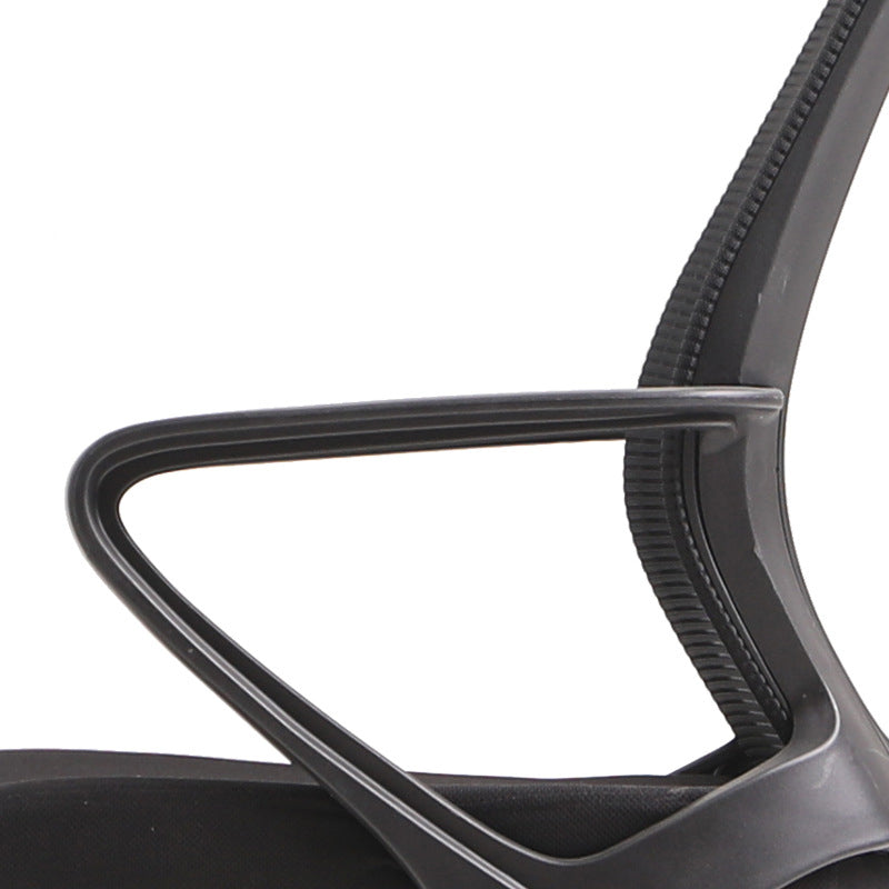 Silla moderna y contemporánea con respaldo medio Silla negra con ruedas para tareas