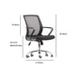 Silla moderna y contemporánea con respaldo medio Silla negra con ruedas para tareas