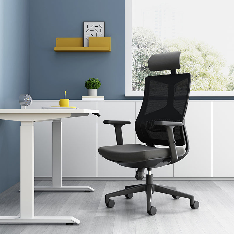 Silla de oficina contemporánea de 25 "W giratoria silla de escritorio de aire acondicionado transpirable