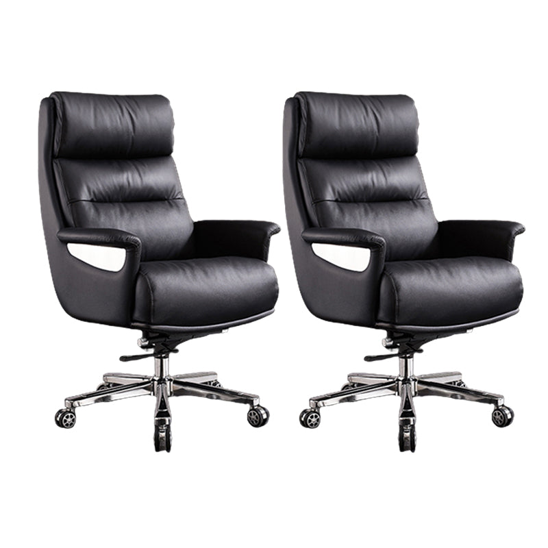 High Back Managers Chair Contemporary Swivel Executive Chair Black 2 Piece Set Clearhalo 'furn' 'furn_office_chair' 'Furniture' 'Office Chairs' 'Office Furniture' 'office_chair' 5882138