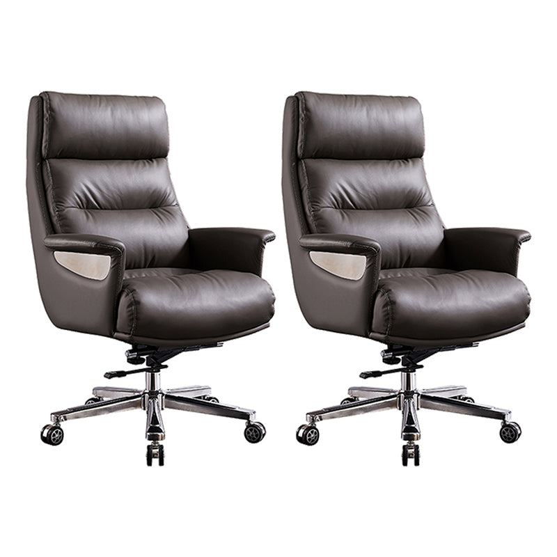 High Back Managers Chair Contemporary Swivel Executive Chair Grey 2 Piece Set Clearhalo 'furn' 'furn_office_chair' 'Furniture' 'Office Chairs' 'Office Furniture' 'office_chair' 5882140