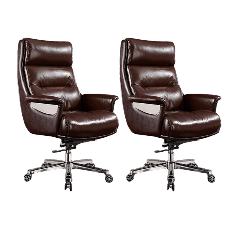 High Back Managers Chair Contemporary Swivel Executive Chair Coffee 2 Piece Set Clearhalo 'furn' 'furn_office_chair' 'Furniture' 'Office Chairs' 'Office Furniture' 'office_chair' 5882142