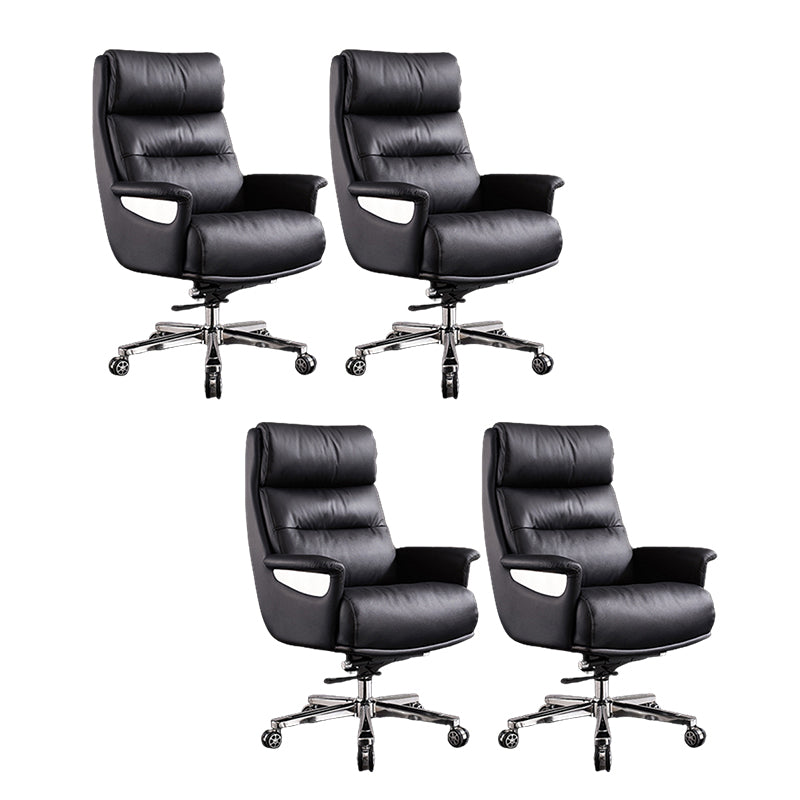 High Back Managers Chair Contemporary Swivel Executive Chair Black 4 Piece Set Clearhalo 'furn' 'furn_office_chair' 'Furniture' 'Office Chairs' 'Office Furniture' 'office_chair' 5882145