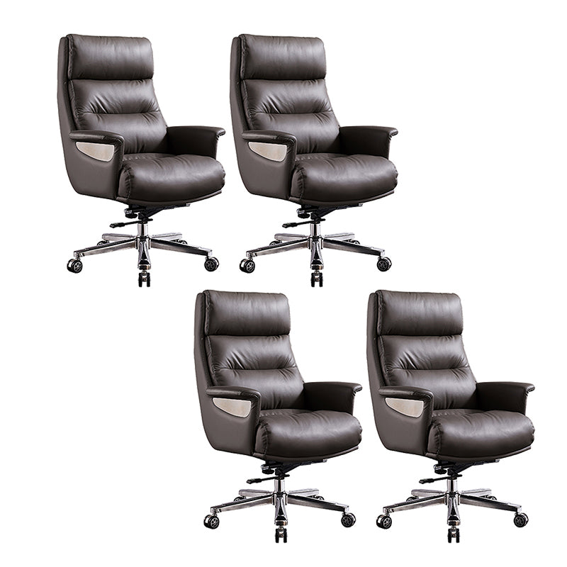 High Back Managers Chair Contemporary Swivel Executive Chair Grey 4 Piece Set Clearhalo 'furn' 'furn_office_chair' 'Furniture' 'Office Chairs' 'Office Furniture' 'office_chair' 5882147