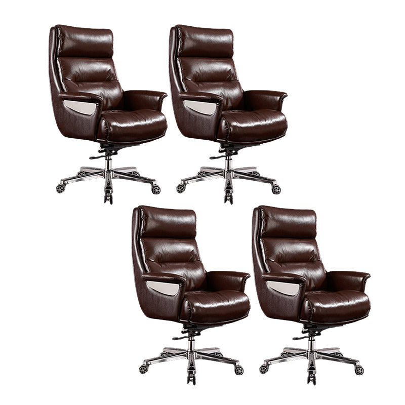 High Back Managers Chair Contemporary Swivel Executive Chair Coffee 4 Piece Set Clearhalo 'furn' 'furn_office_chair' 'Furniture' 'Office Chairs' 'Office Furniture' 'office_chair' 5882150