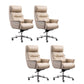 High Back Managers Chair Contemporary Swivel Executive Chair Beige 4 Piece Set Clearhalo 'furn' 'furn_office_chair' 'Furniture' 'Office Chairs' 'Office Furniture' 'office_chair' 5882152