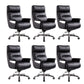 High Back Managers Chair Contemporary Swivel Executive Chair Black 6 Piece Set Clearhalo 'furn' 'furn_office_chair' 'Furniture' 'Office Chairs' 'Office Furniture' 'office_chair' 5882154