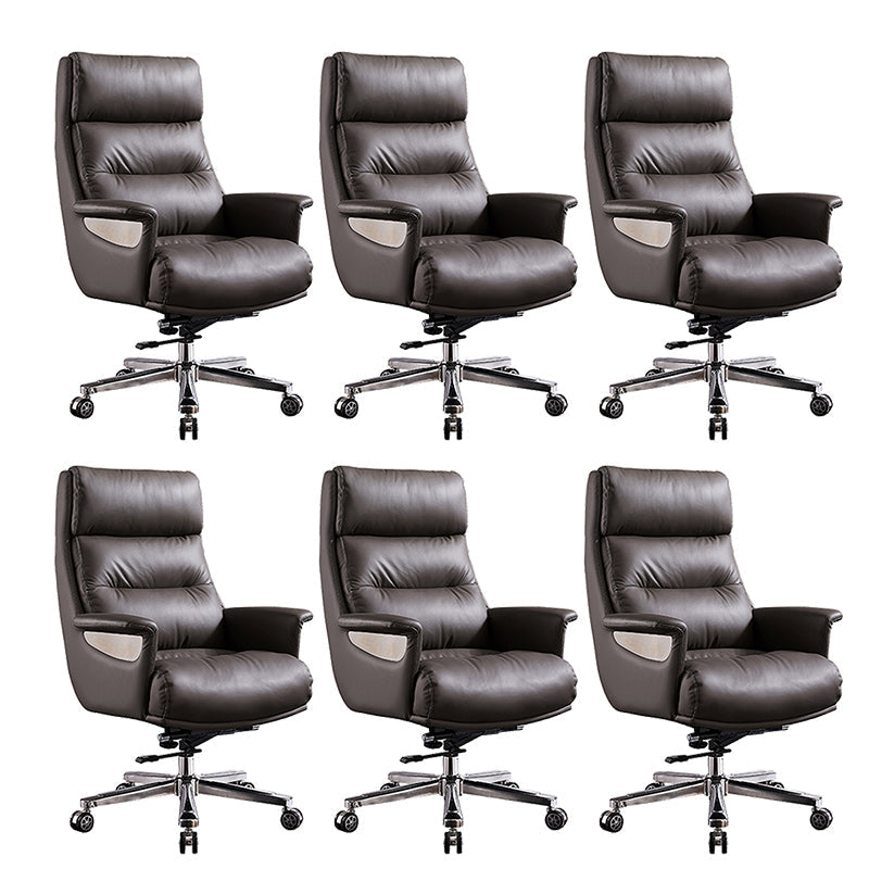 High Back Managers Chair Contemporary Swivel Executive Chair Grey 6 Piece Set Clearhalo 'furn' 'furn_office_chair' 'Furniture' 'Office Chairs' 'Office Furniture' 'office_chair' 5882155