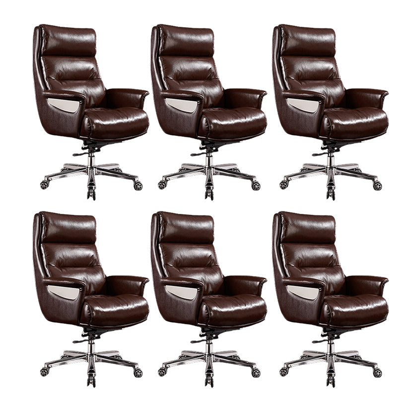 High Back Managers Chair Contemporary Swivel Executive Chair Coffee 6 Piece Set Clearhalo 'furn' 'furn_office_chair' 'Furniture' 'Office Chairs' 'Office Furniture' 'office_chair' 5882157
