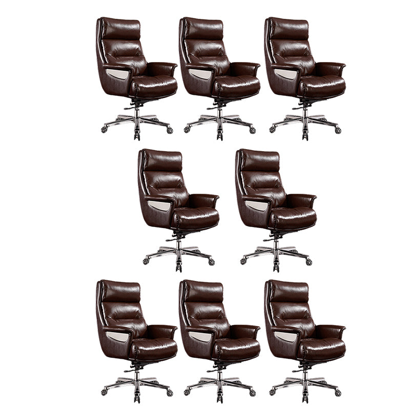 High Back Managers Chair Contemporary Swivel Executive Chair Coffee 8 Piece Set Clearhalo 'furn' 'furn_office_chair' 'Furniture' 'Office Chairs' 'Office Furniture' 'office_chair' 5882165