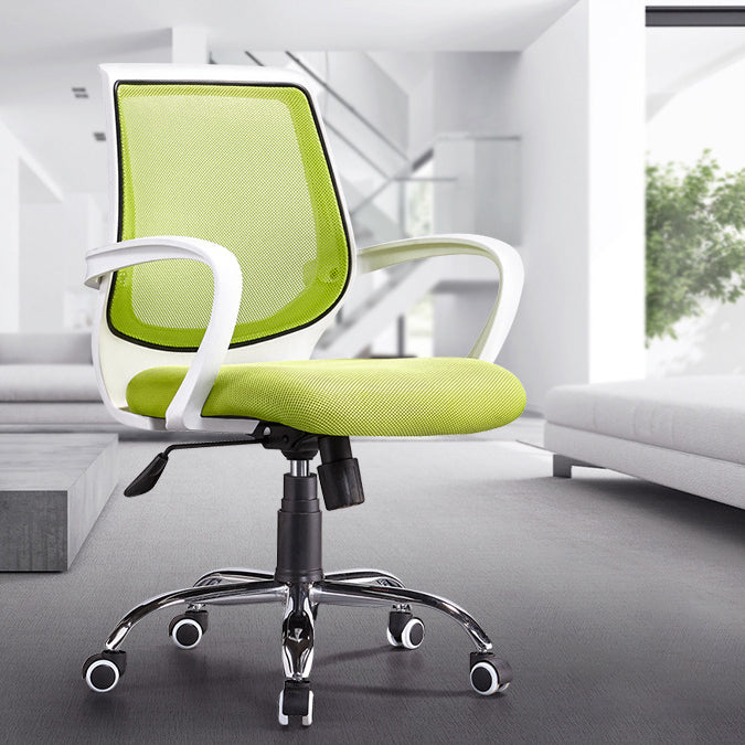 Contemporary Arm Chair Green Fixed Arms Adjustable Seat Height Office Chair Clearhalo 'furn' 'furn_office_chair' 'Furniture' 'Office Chairs' 'Office Furniture' 'office_chair' 5882172
