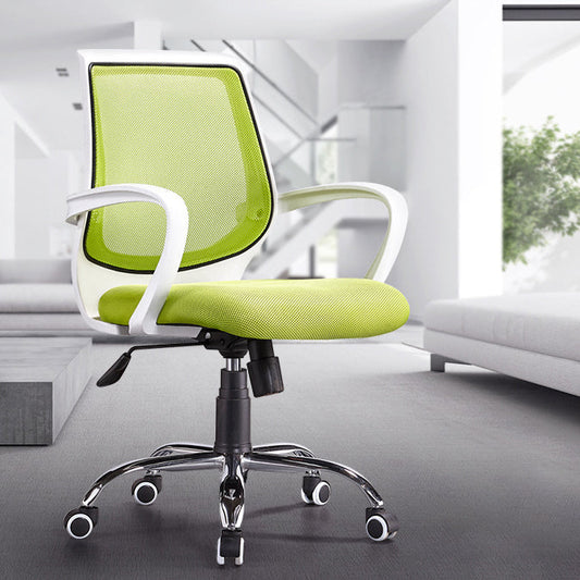 Contemporary Arm Chair Green Fixed Arms Adjustable Seat Height Office Chair Clearhalo 'furn' 'furn_office_chair' 'Furniture' 'Office Chairs' 'Office Furniture' 'office_chair' 5882172