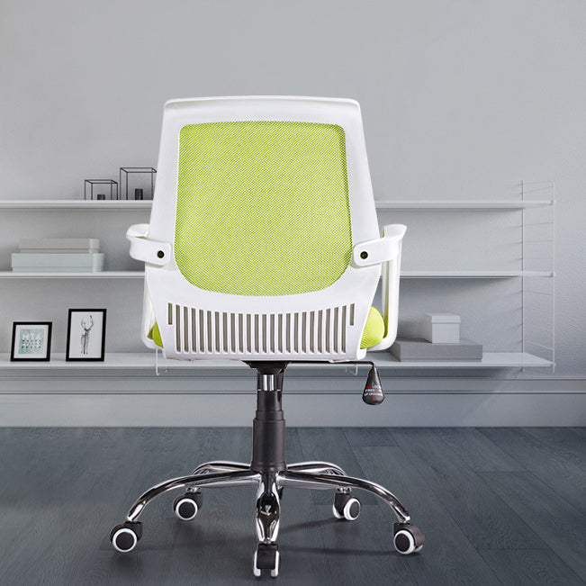 Contemporary Arm Chair Green Fixed Arms Adjustable Seat Height Office Chair Clearhalo 'furn' 'furn_office_chair' 'Furniture' 'Office Chairs' 'Office Furniture' 'office_chair' 5882174