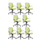 Contemporary Arm Chair Green Fixed Arms Adjustable Seat Height Office Chair 8 Piece Set Clearhalo 'furn' 'furn_office_chair' 'Furniture' 'Office Chairs' 'Office Furniture' 'office_chair' 5882175