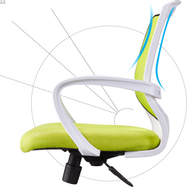 Contemporary Arm Chair Green Fixed Arms Adjustable Seat Height Office Chair Clearhalo 'furn' 'furn_office_chair' 'Furniture' 'Office Chairs' 'Office Furniture' 'office_chair' 5882179