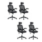 Contemporary Office Chair Swivel Breathable AirGrid Desk Chair Black 4 Piece Set Clearhalo 'furn' 'furn_office_chair' 'Furniture' 'Office Chairs' 'Office Furniture' 'office_chair' 5882191