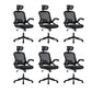 Contemporary Office Chair Swivel Breathable AirGrid Desk Chair Black 6 Piece Set Clearhalo 'furn' 'furn_office_chair' 'Furniture' 'Office Chairs' 'Office Furniture' 'office_chair' 5882196
