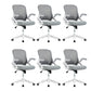 Contemporary Office Chair Swivel Breathable AirGrid Desk Chair White-Gray 6 Piece Set Clearhalo 'furn' 'furn_office_chair' 'Furniture' 'Office Chairs' 'Office Furniture' 'office_chair' 5882197