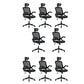 Contemporary Office Chair Swivel Breathable AirGrid Desk Chair Black 8 Piece Set Clearhalo 'furn' 'furn_office_chair' 'Furniture' 'Office Chairs' 'Office Furniture' 'office_chair' 5882199