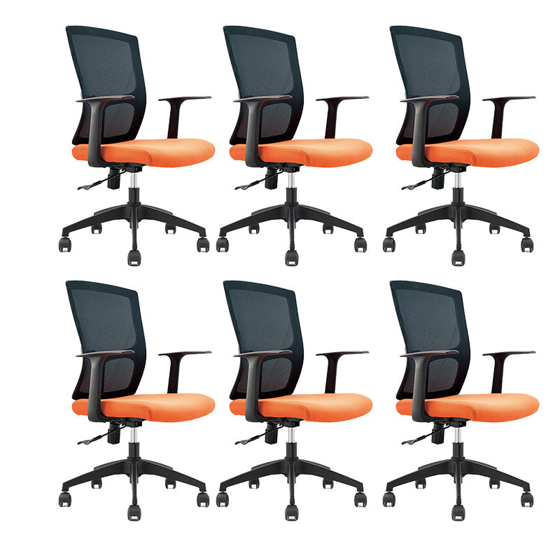 Bureaustoel met middenrug, eigentijdse ergonomische bureaustoel met wielen