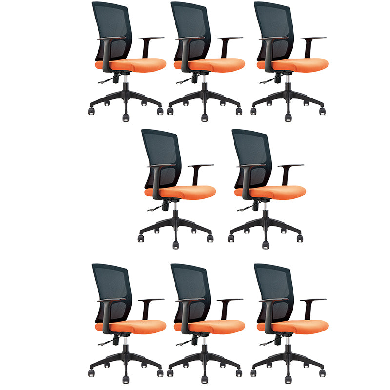 Bureaustoel met middenrug, eigentijdse ergonomische bureaustoel met wielen