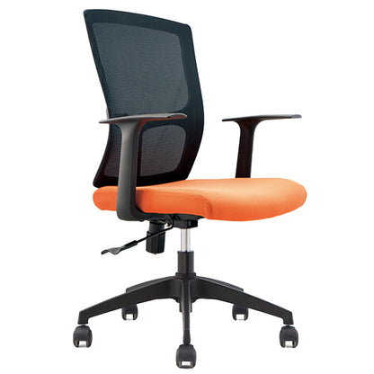 Bureaustoel met middenrug, eigentijdse ergonomische bureaustoel met wielen