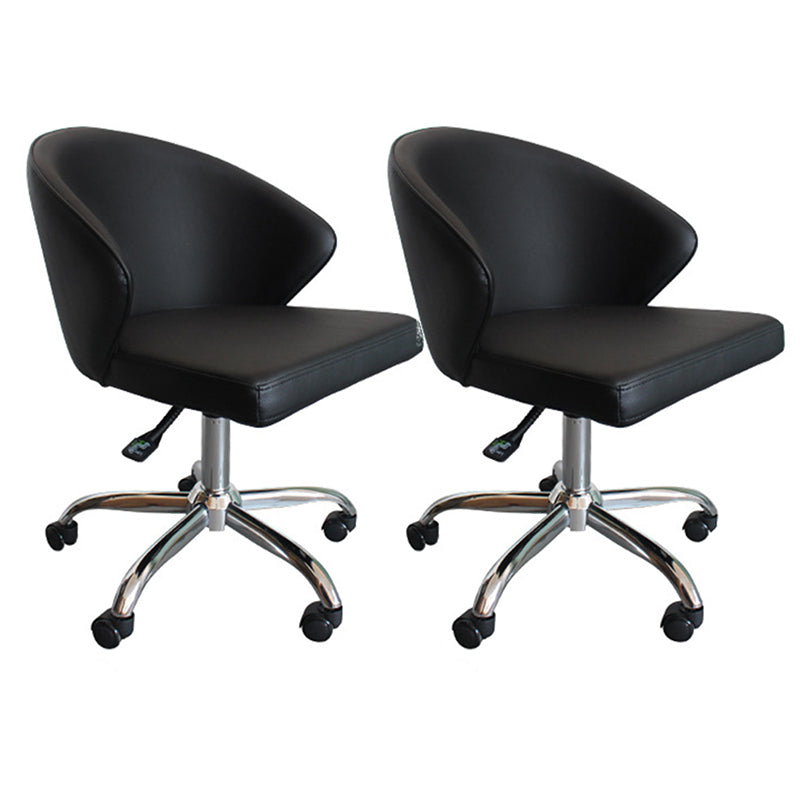 Moderner armloser schwarzer Bürostuhlhöhe-verstellbarer Stuhl mit Rädern