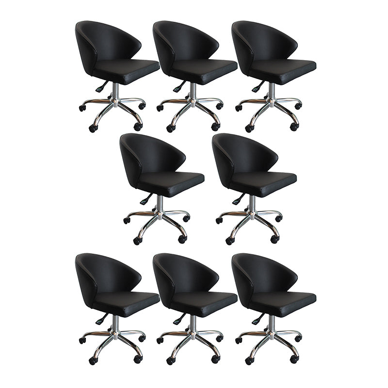 Moderner armloser schwarzer Bürostuhlhöhe-verstellbarer Stuhl mit Rädern