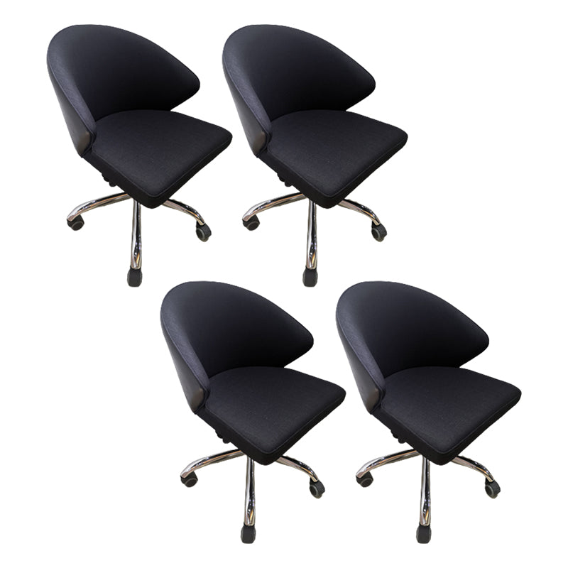 Moderner armloser schwarzer Bürostuhlhöhe-verstellbarer Stuhl mit Rädern
