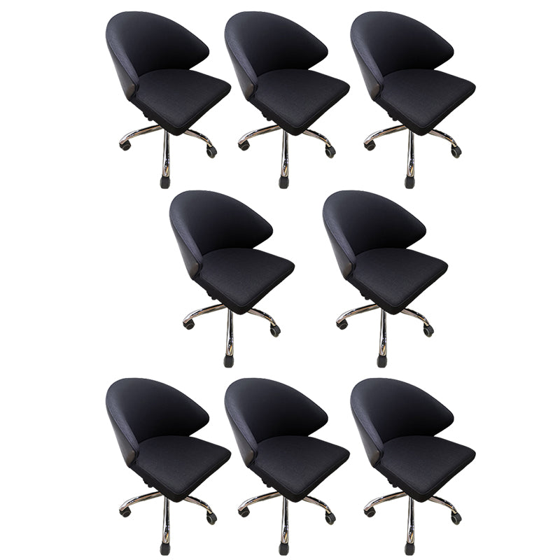 Moderner armloser schwarzer Bürostuhlhöhe-verstellbarer Stuhl mit Rädern