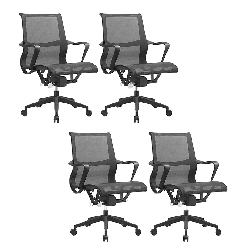 Silla de oficina moderna con brazos fijos, transpirable, AirGrid, ajustable en altura
